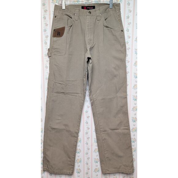 Wrangler Riggs Ripstop Cargo Pants MENS 32x34 Fits 31x32 Beige Carpenter Work - Picture 1 of 8